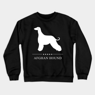 Afghan Hound Dog White Silhouette Crewneck Sweatshirt